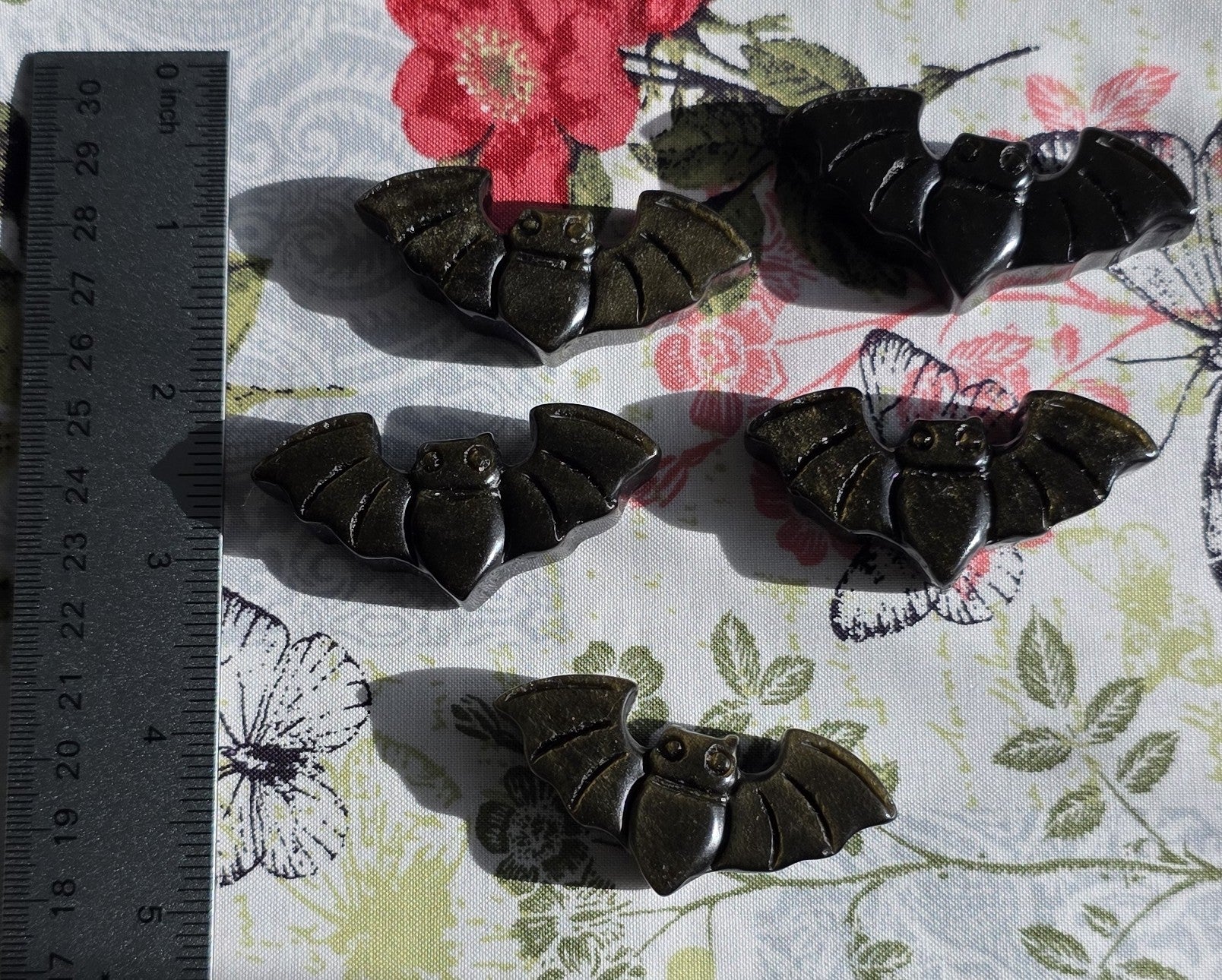 Gold Sheen Obsidian Bat - One Individual Bat Carving