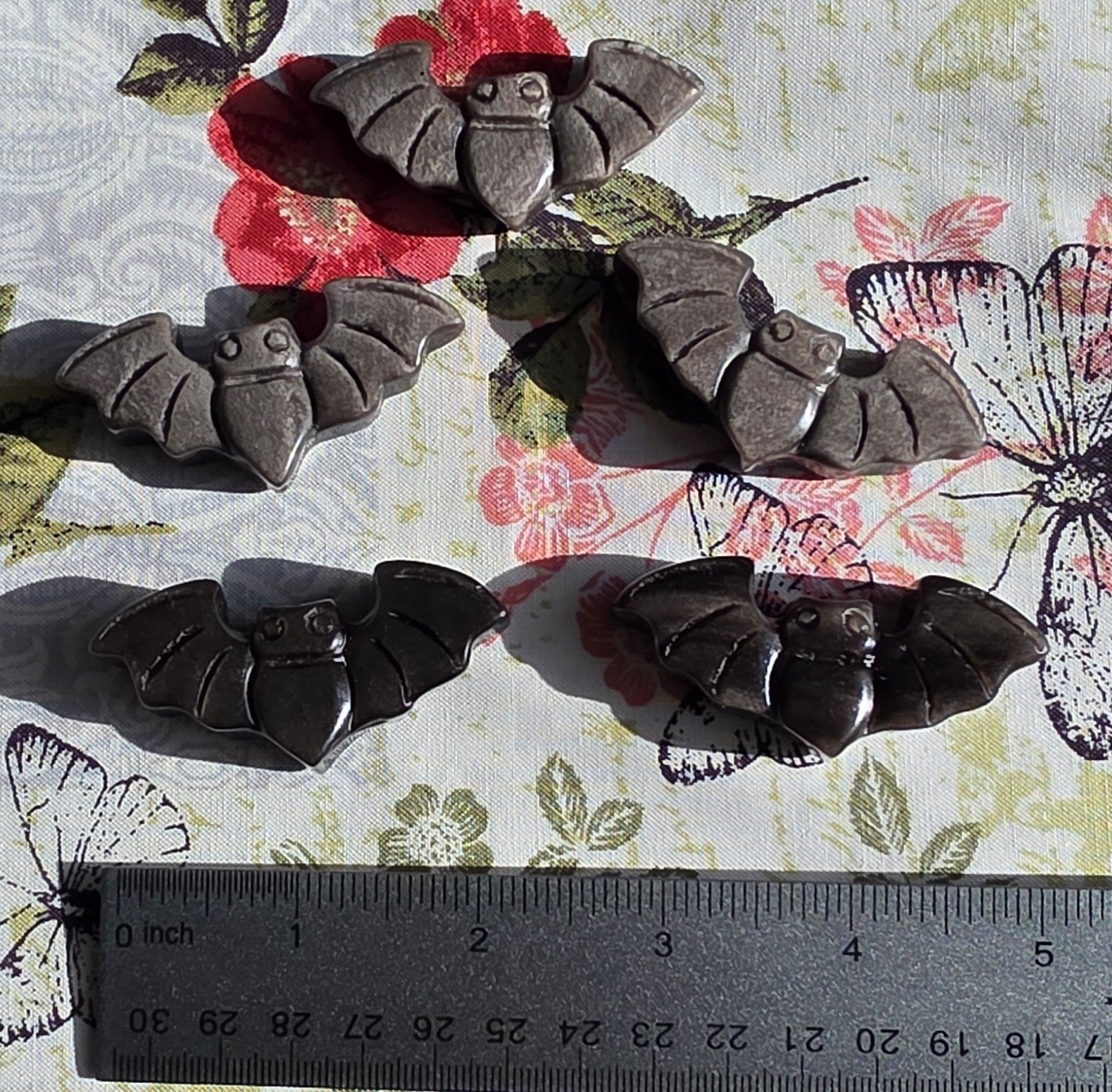 Silver Sheen Obsidian Bat - One Individual Bat Carving