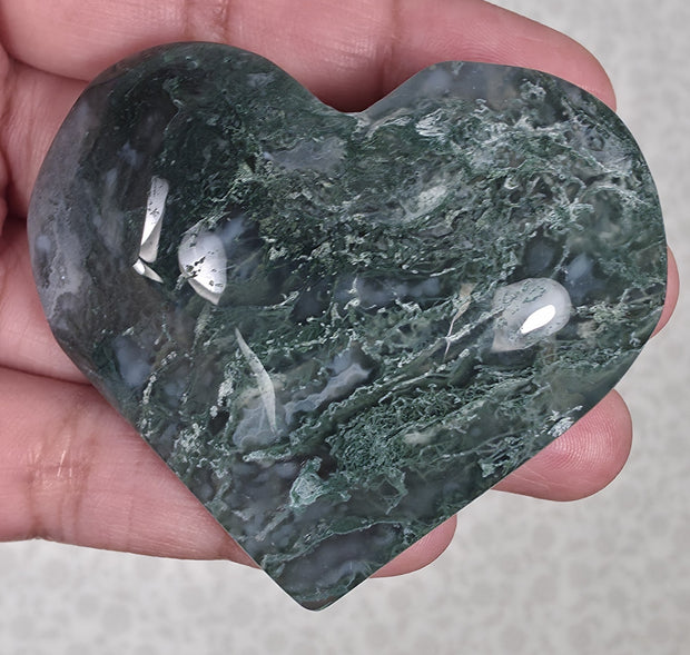 Moss Agate Heart - Option A