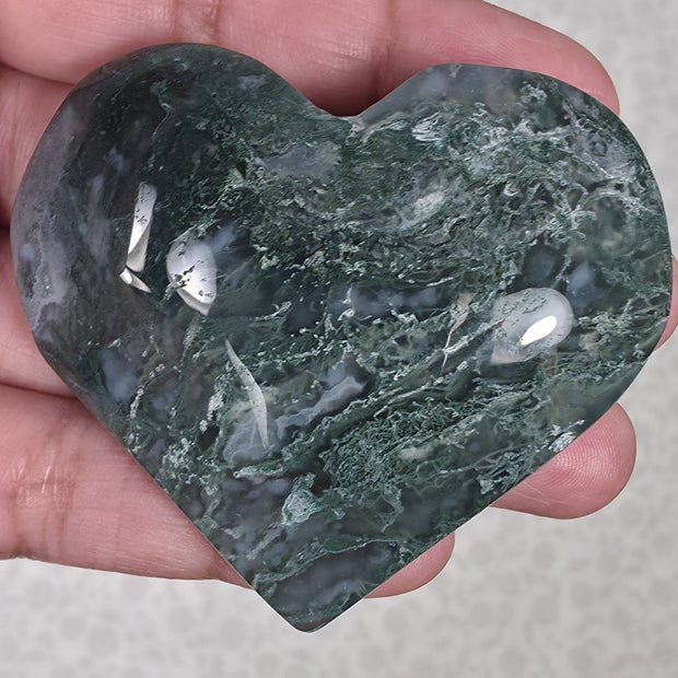 Moss Agate Heart - Option A