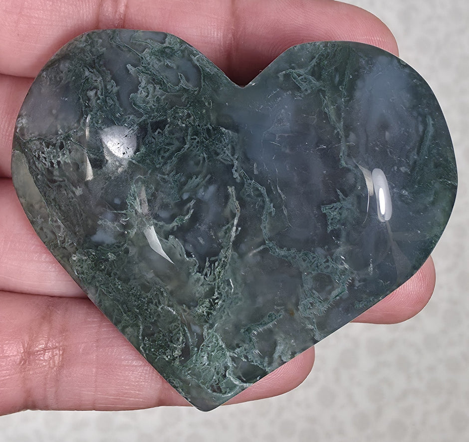 Moss Agate Heart - Option A