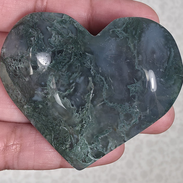 Moss Agate Heart - Option A