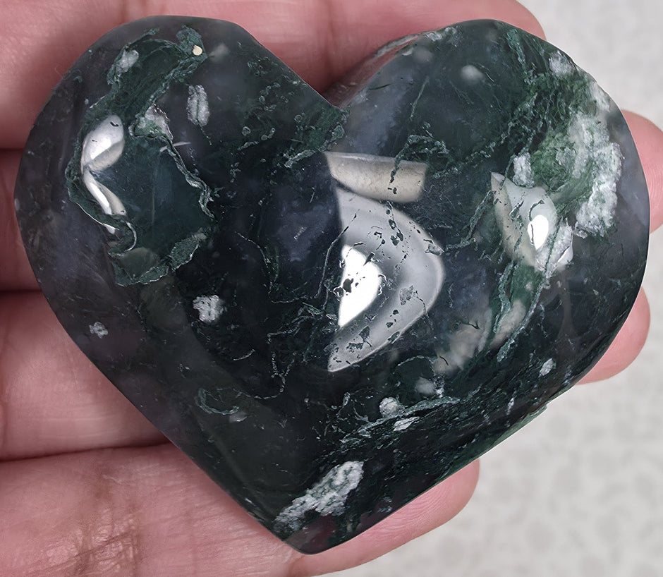 Moss Agate Heart - Option B