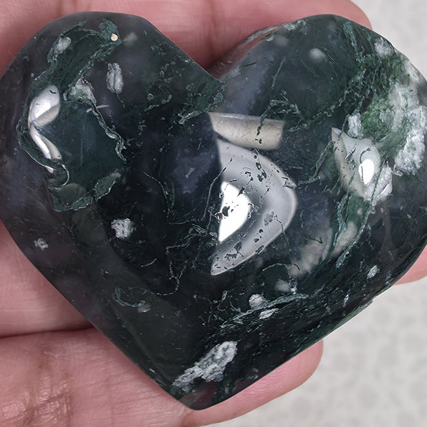 Moss Agate Heart - Option B