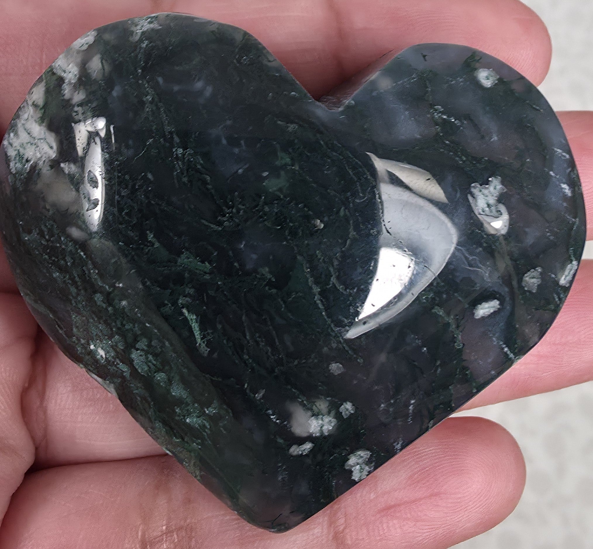 Moss Agate Heart - Option B