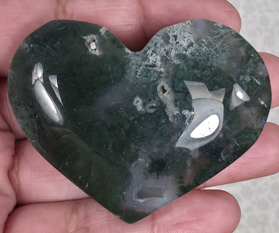 Moss Agate Heart - Option C