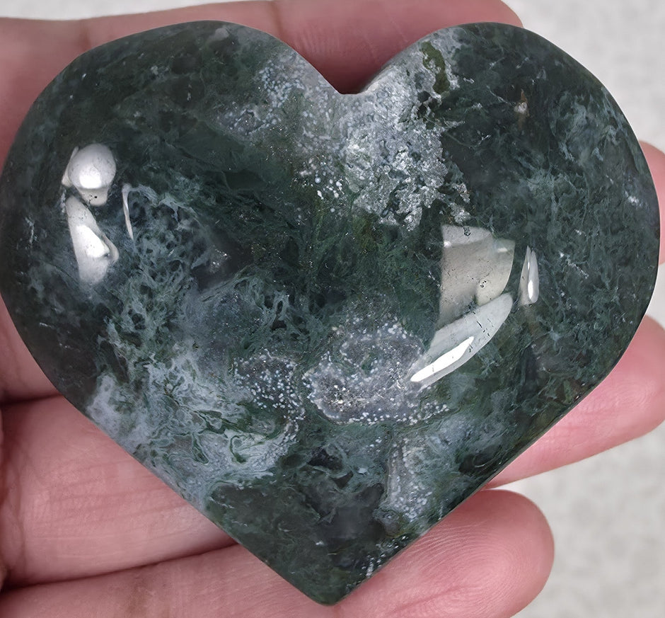 Moss Agate Heart - Option D