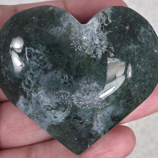 Moss Agate Heart - Option D