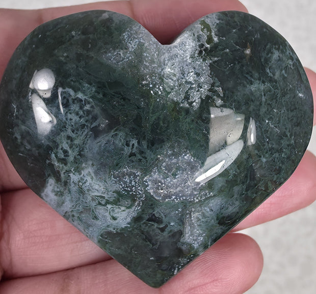 Moss Agate Heart - Option D