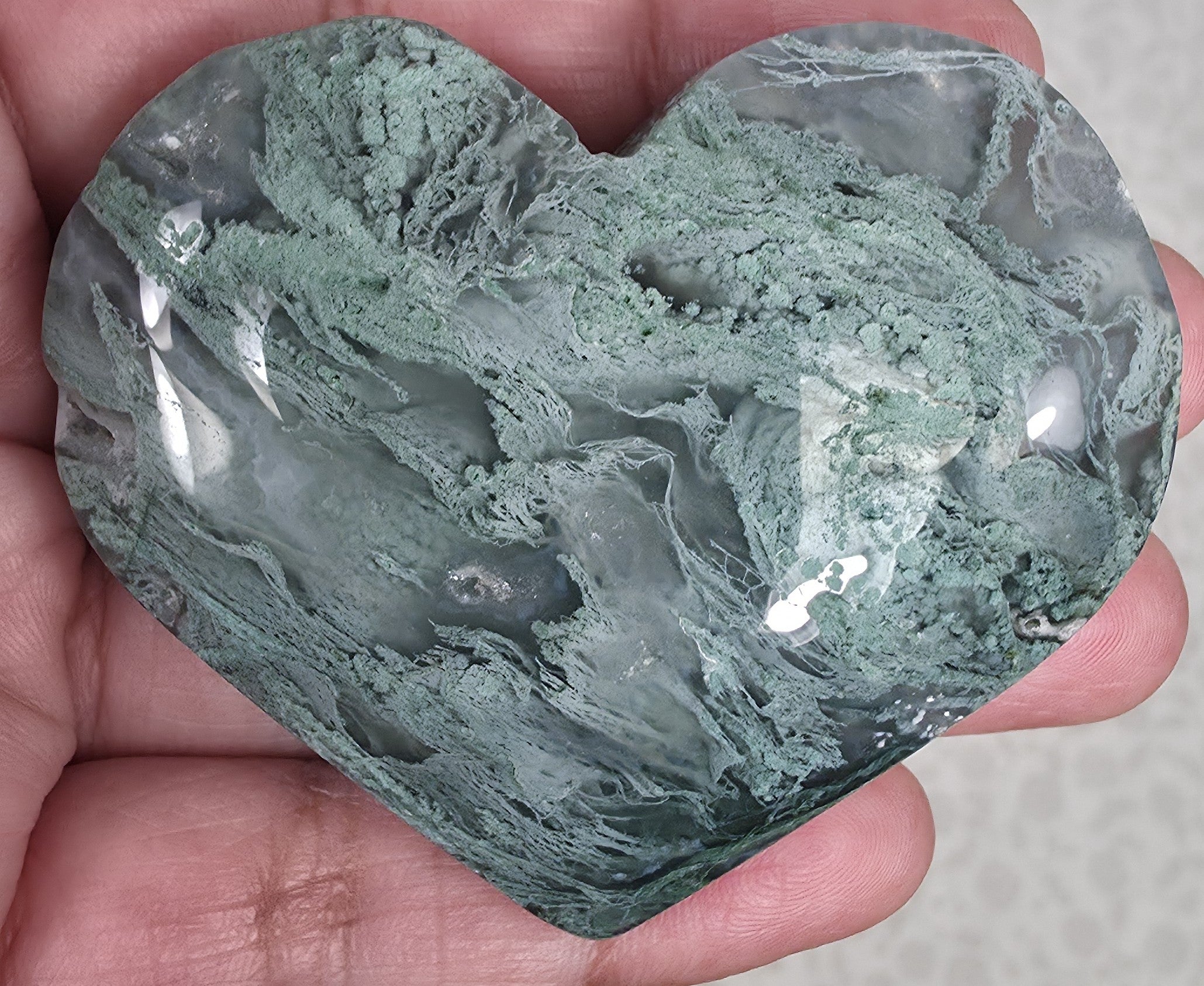 Moss Agate Heart - Option E
