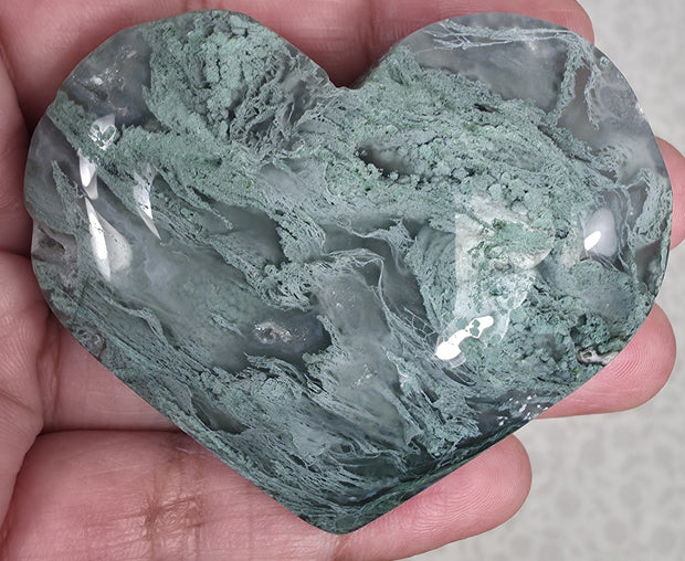 Moss Agate Heart - Option E