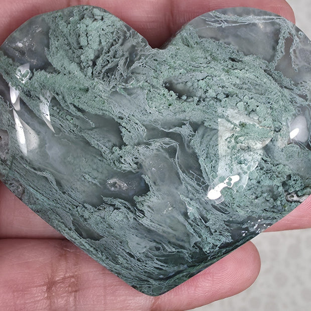 Moss Agate Heart - Option E