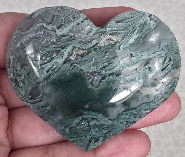 Moss Agate Heart - Option E