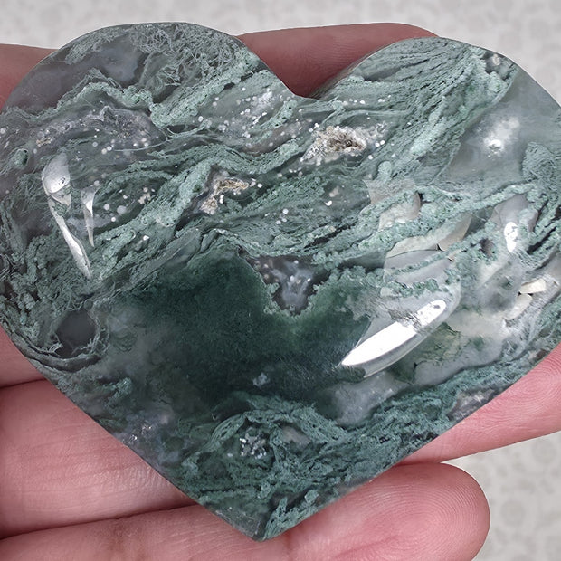 Moss Agate Heart - Option E