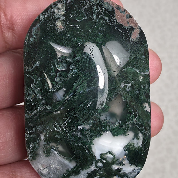 Moss Agate Palm Stone - Option A