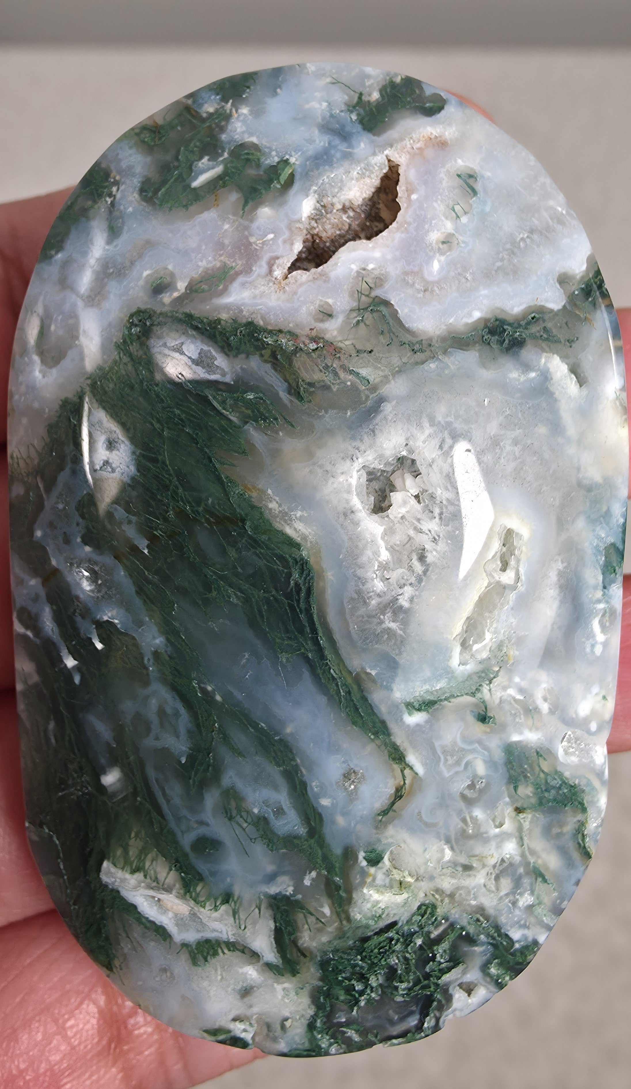 Moss Agate Palmstone - Option B