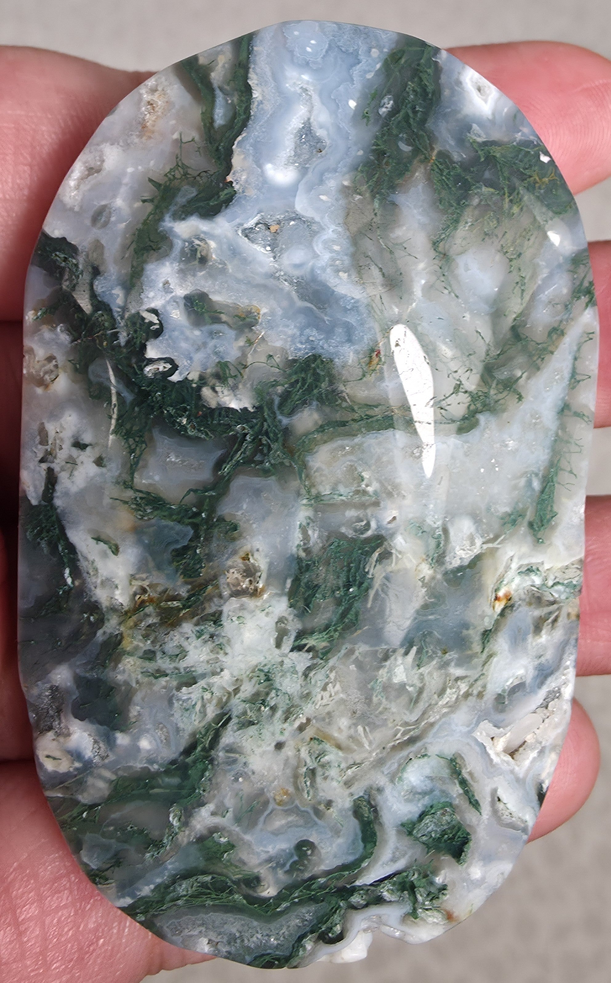 Moss Agate Palm Stone - Option B