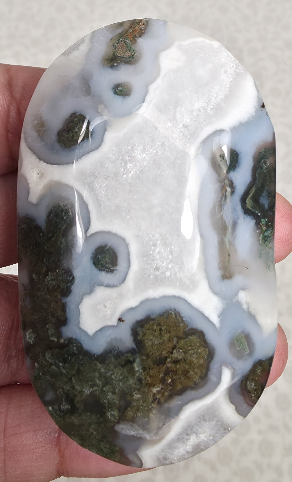 Moss Agate Palm Stone - Option C