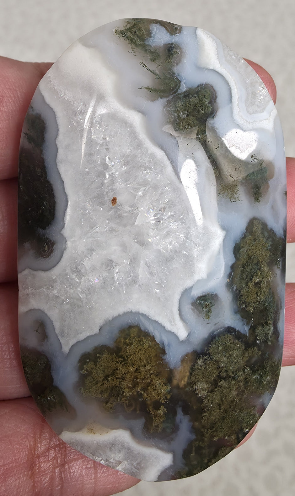 Moss Agate Palm Stone - Option C