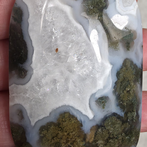 Moss Agate Palm Stone - Option C