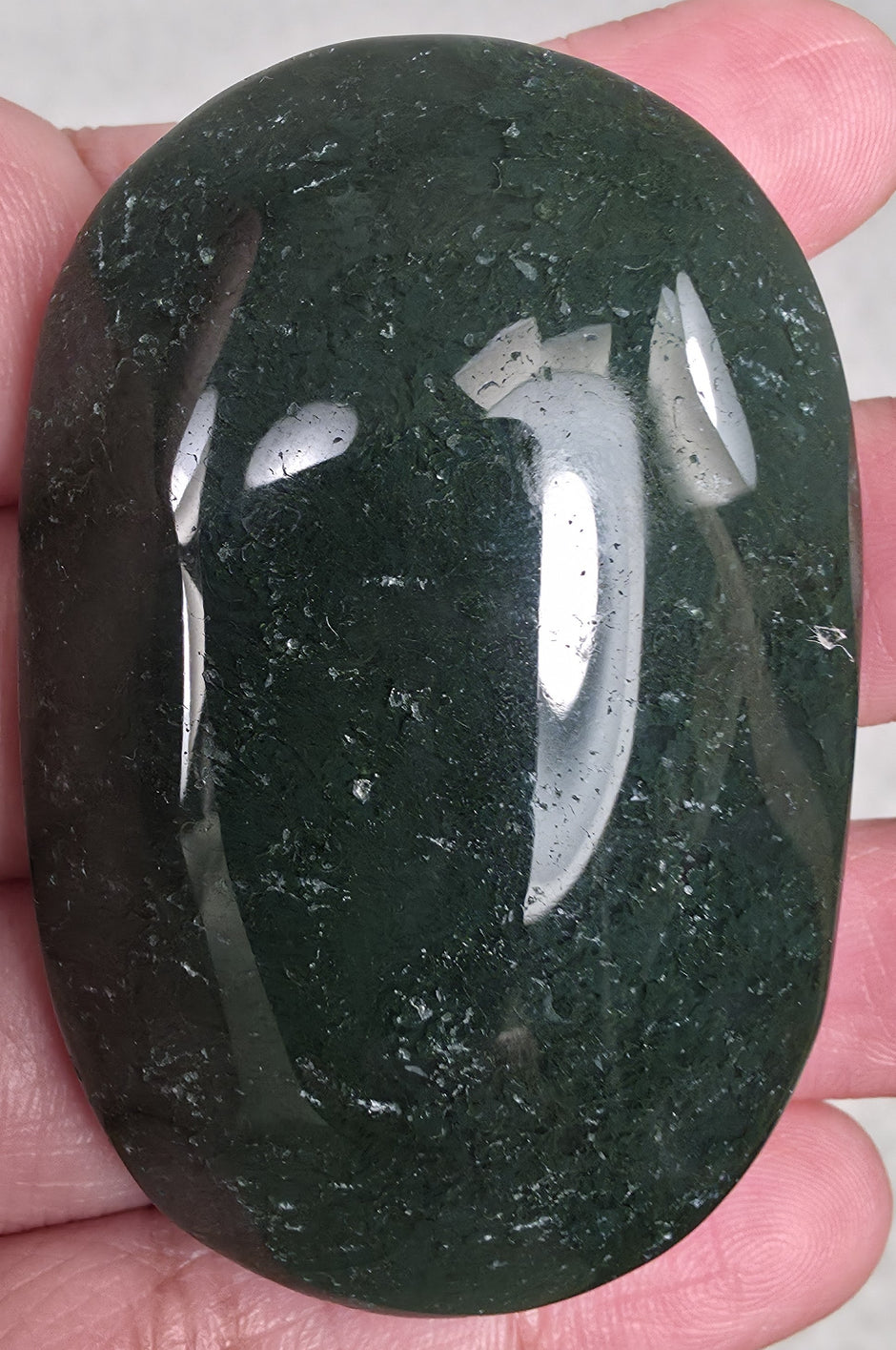 Moss Agate Palm Stone - Option D