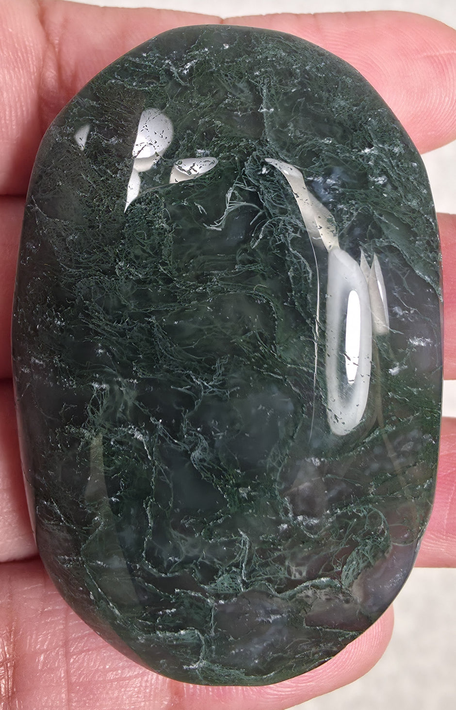 Moss Agate Palm Stone - Option E