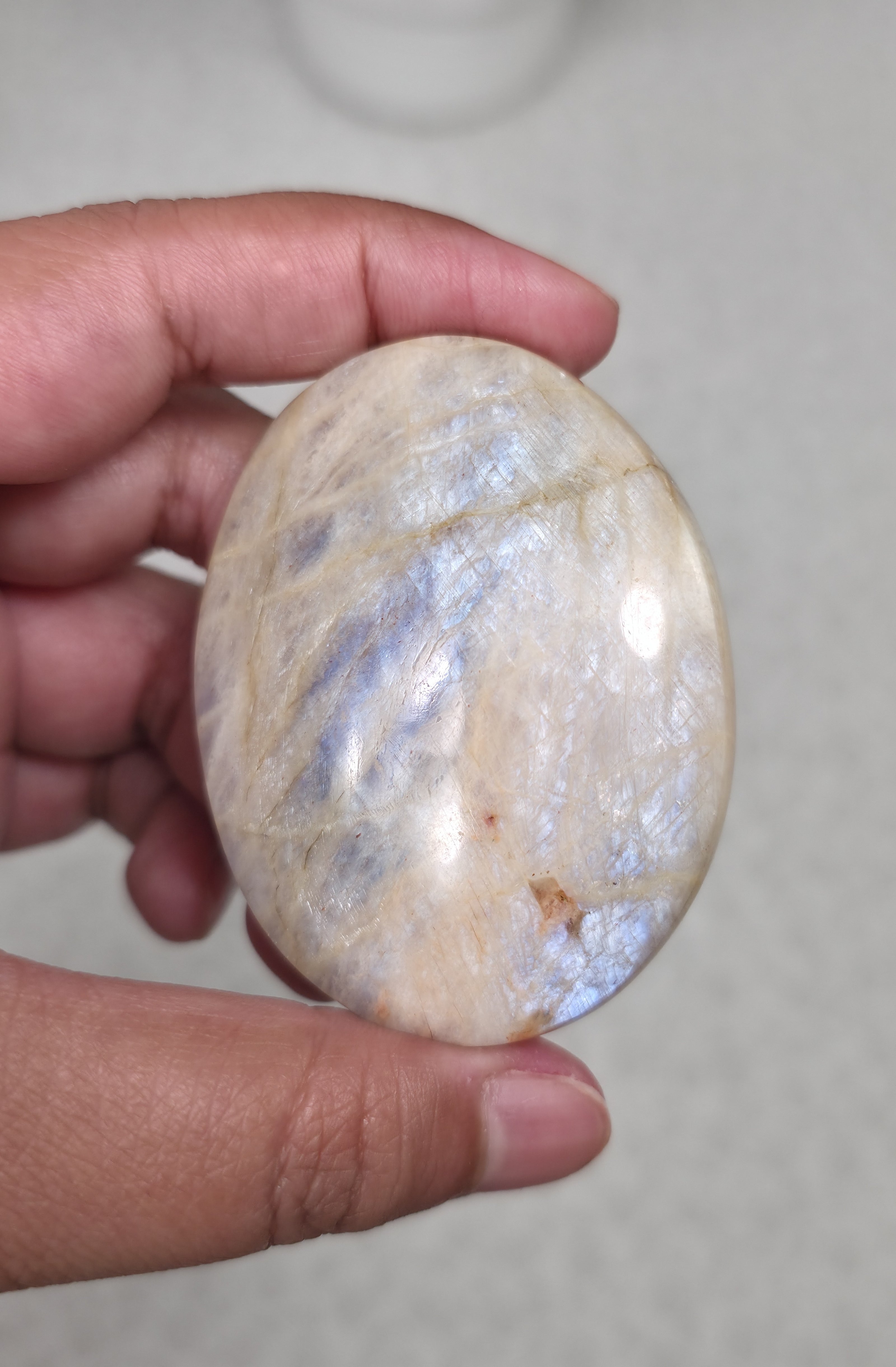 Grey Moonstone Palmstone - Option A