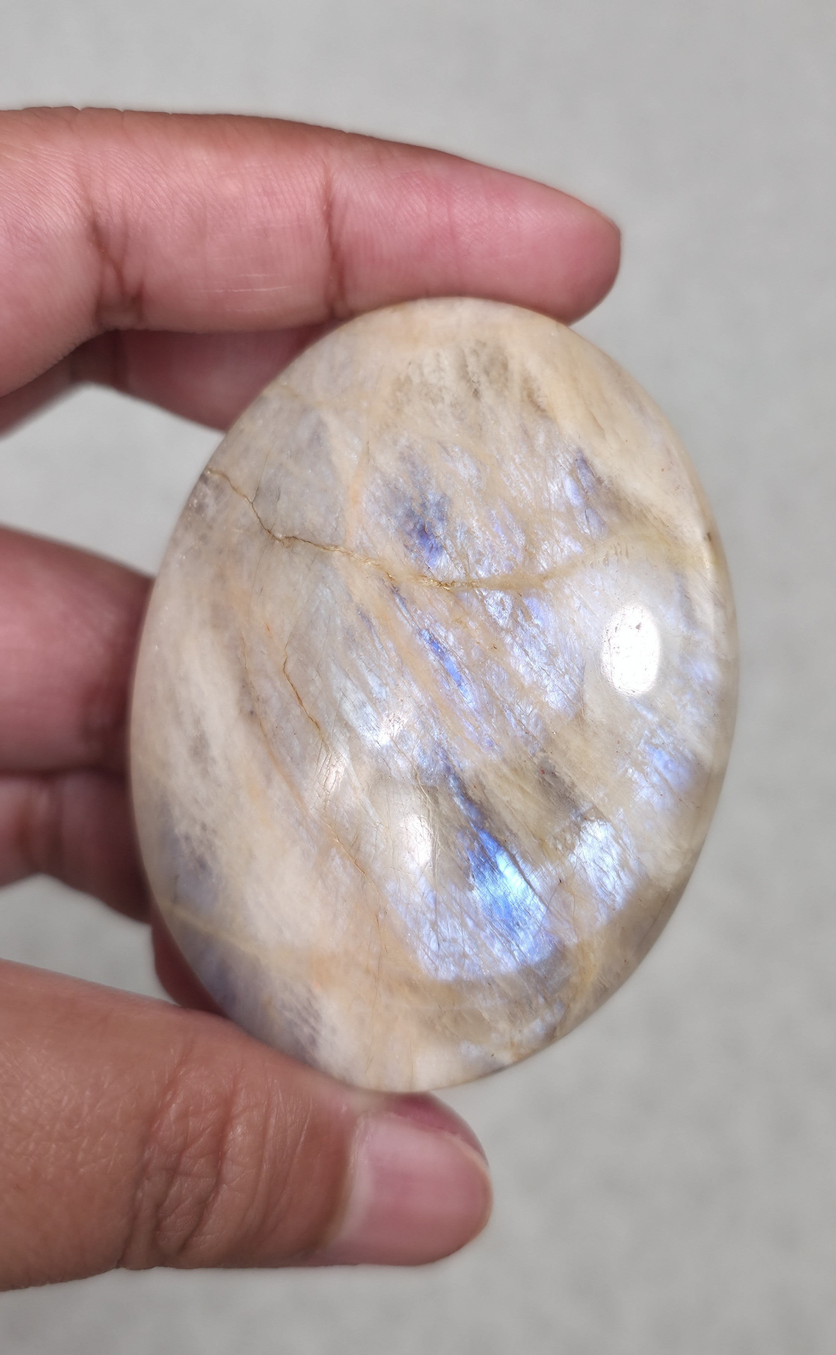 Grey Moonstone Palmstone - Option A