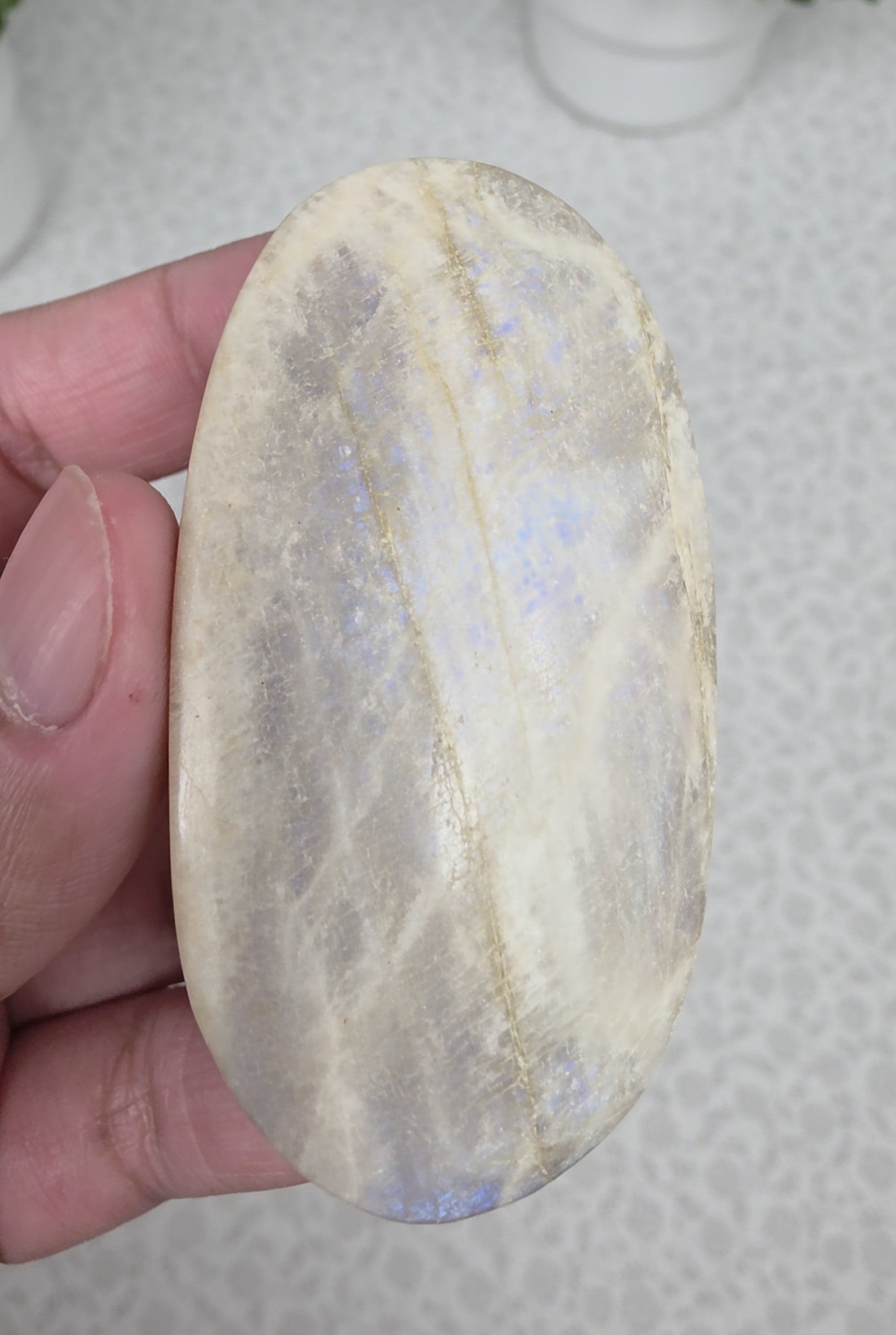 Grey Moonstone Palmstone - Option B