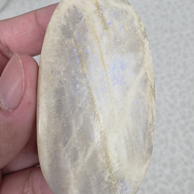 Grey Moonstone Palmstone - Option B