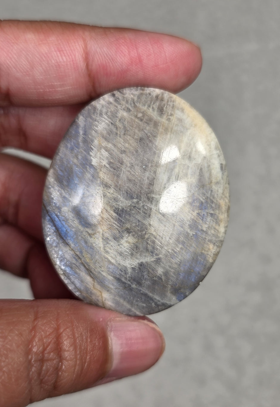 Grey Moonstone Palmstone - Option D