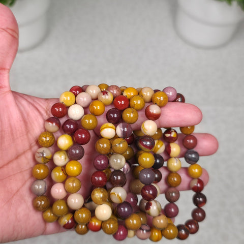 Mookaite Bracelet - One Individual Bracelet - Wrist Size Approximately 6.5 in. - 8mm Beads
