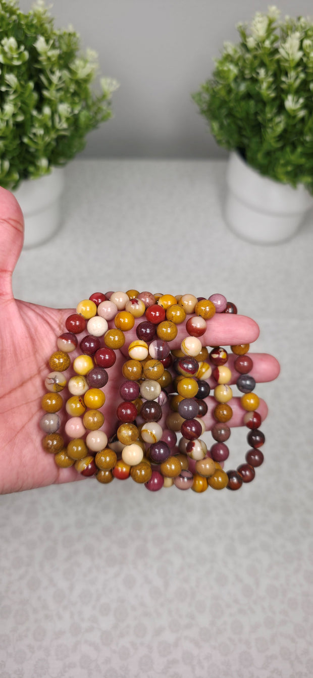 Mookaite Bracelet - One Individual Bracelet - Wrist Size Approximately 6.5 in. - 8mm Beads