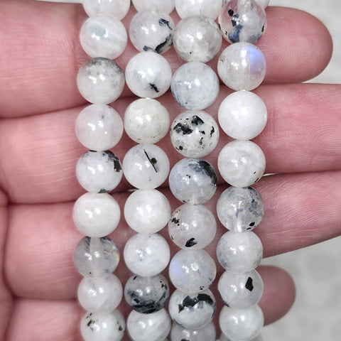 Rainbow Moonstone Bracelet - One Individual Bracelet - Wrist Size Approximately 6.5 in. - 7.5mm Beads