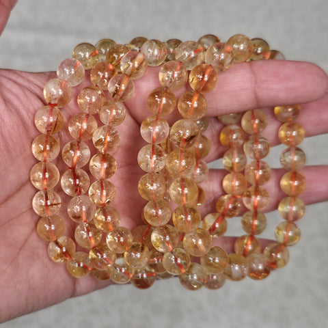 Citrine Bracelet - One Individual Bracelet - Wrist Size Approximately 6.5 in. - 8mm Beads