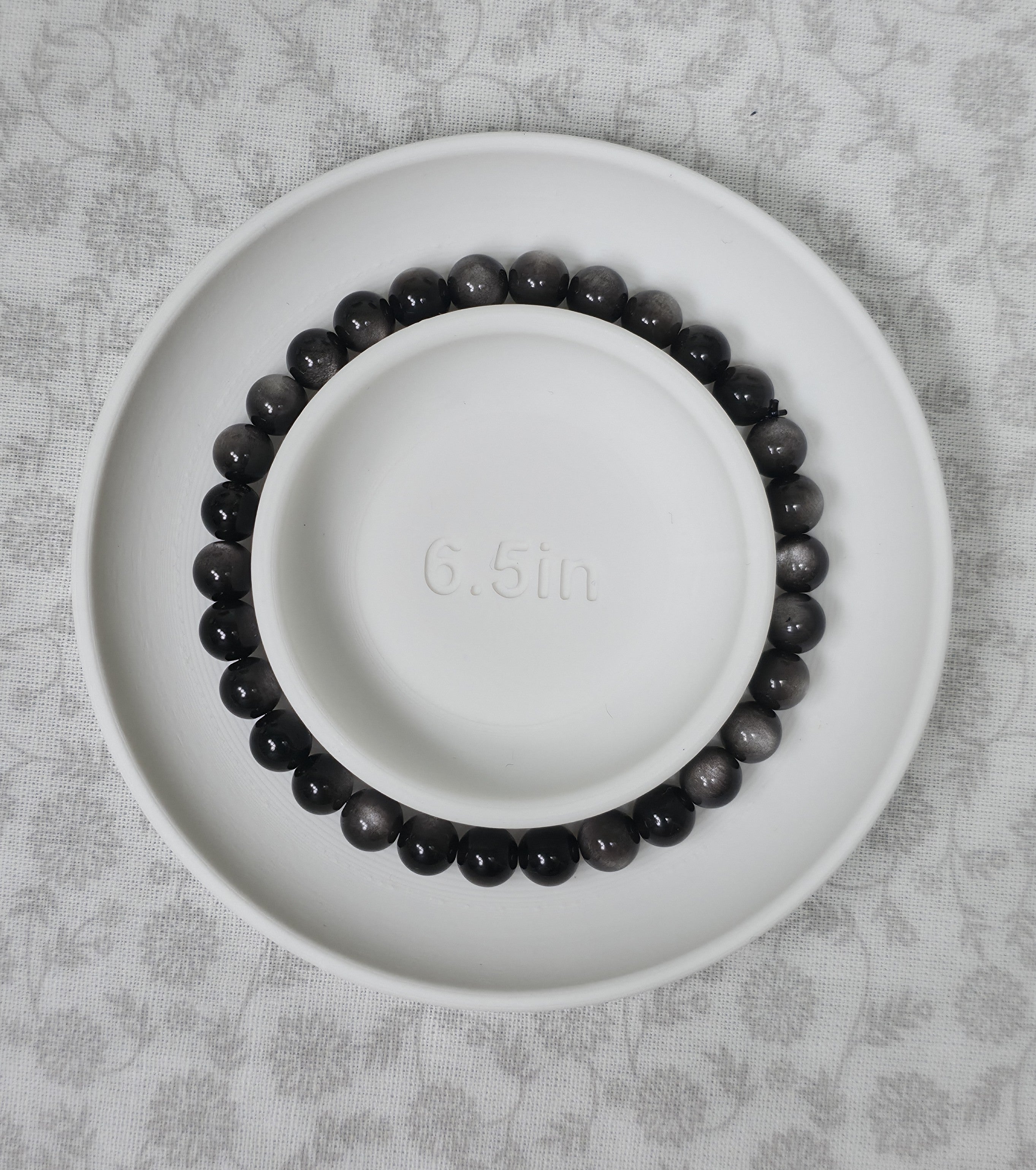 Silver Sheen Obsidian Bracelet - One Individual Bracelet - Wrist Size Approximately 6.5 in. - 6mm Beads