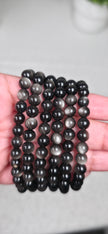 Silver Sheen Obsidian Bracelet - One Individual Bracelet - Wrist Size Approximately 6.5 in. - 6mm Beads