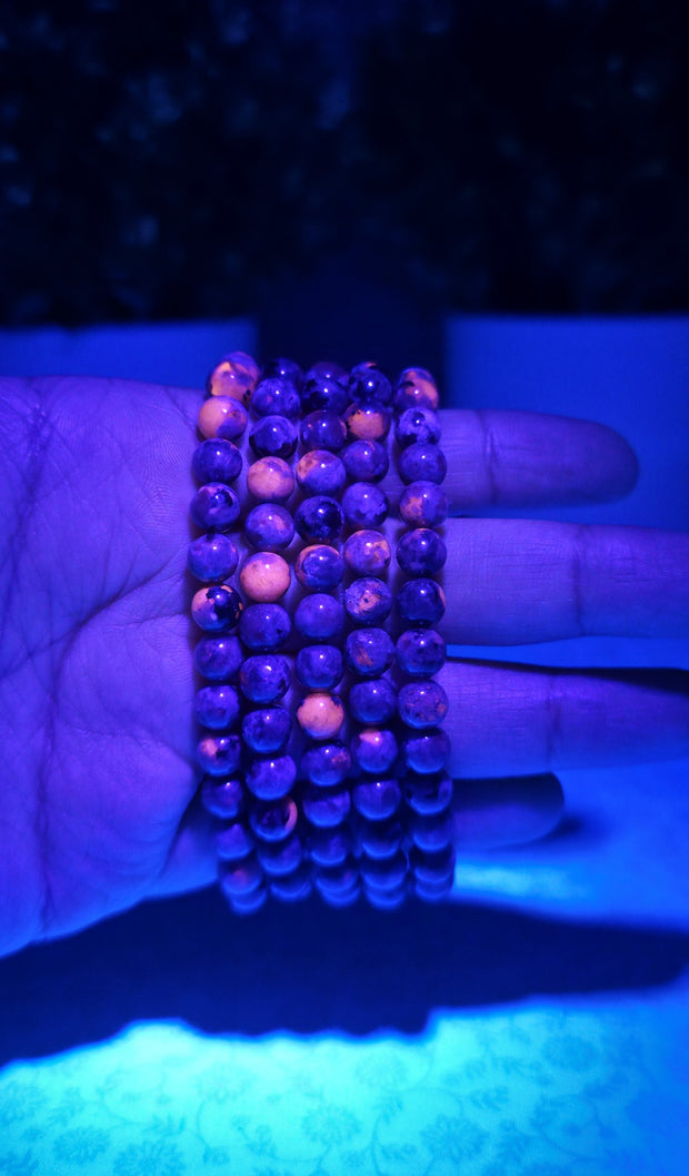 Yooperlite Bracelet - One Individual Bracelet - Wrist Size Approximately 6.25 in. - 6mm Beads