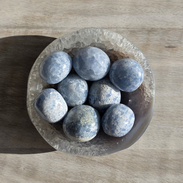 Dazzling Blue Calcite Tumble | One Individual Tumble