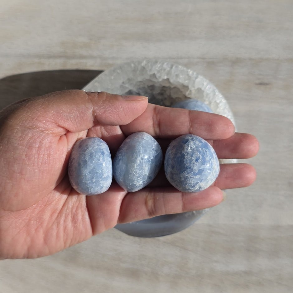 Dazzling Blue Calcite Tumble | One Individual Tumble