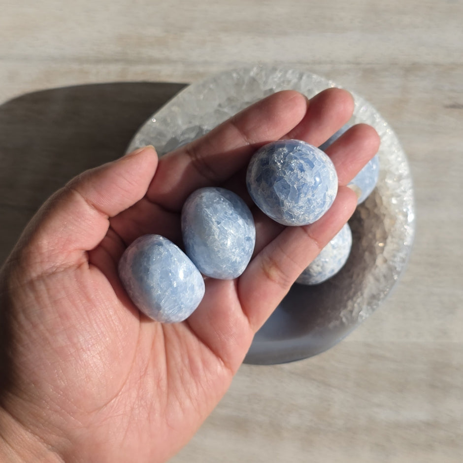 Dazzling Blue Calcite Tumble | One Individual Tumble