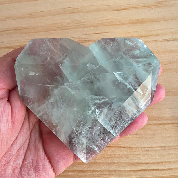 Seafoam Fluorite Heart | Option A