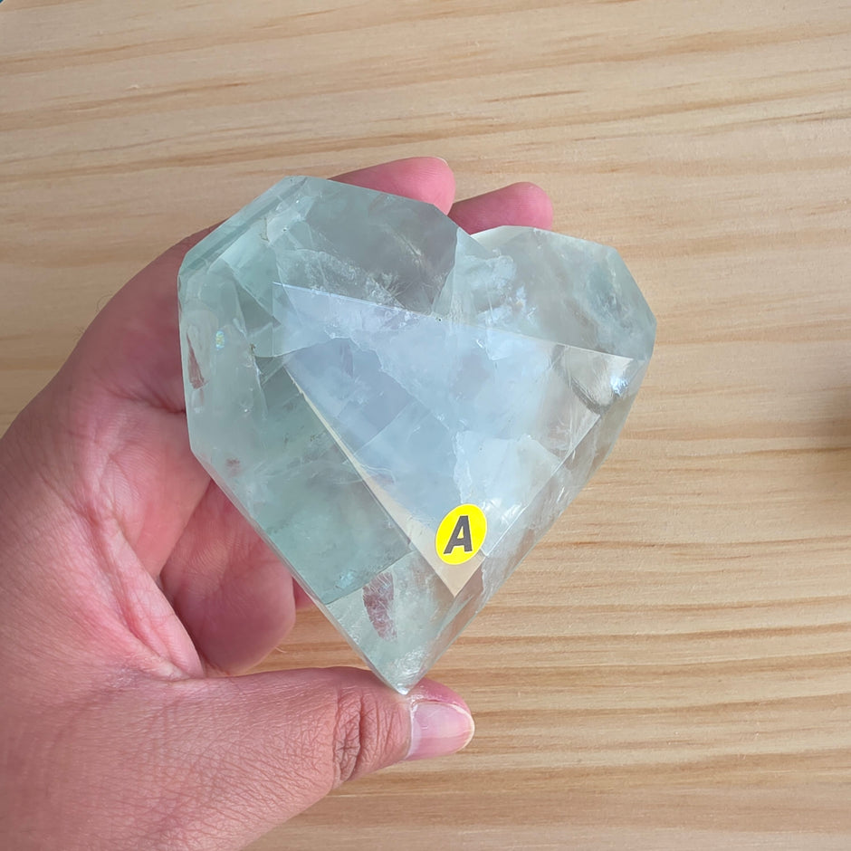 Seafoam Fluorite Heart | Option A