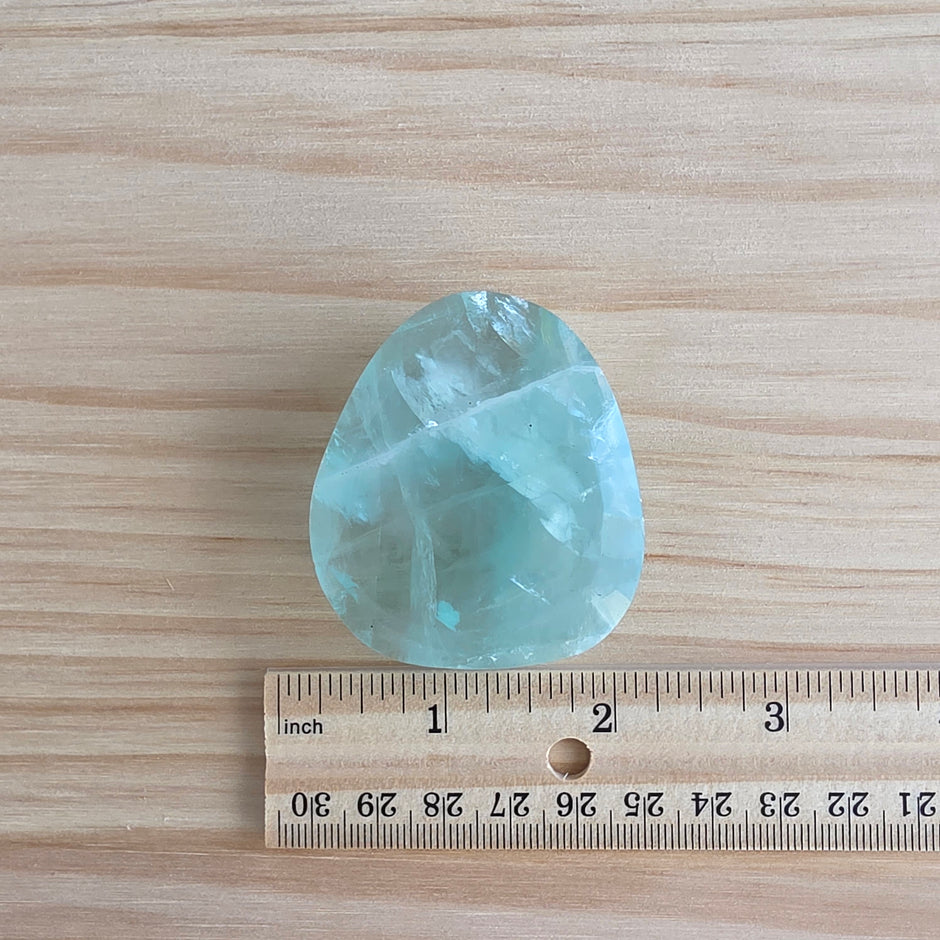 Seafoam Fluorite Palm Stone | Option Q