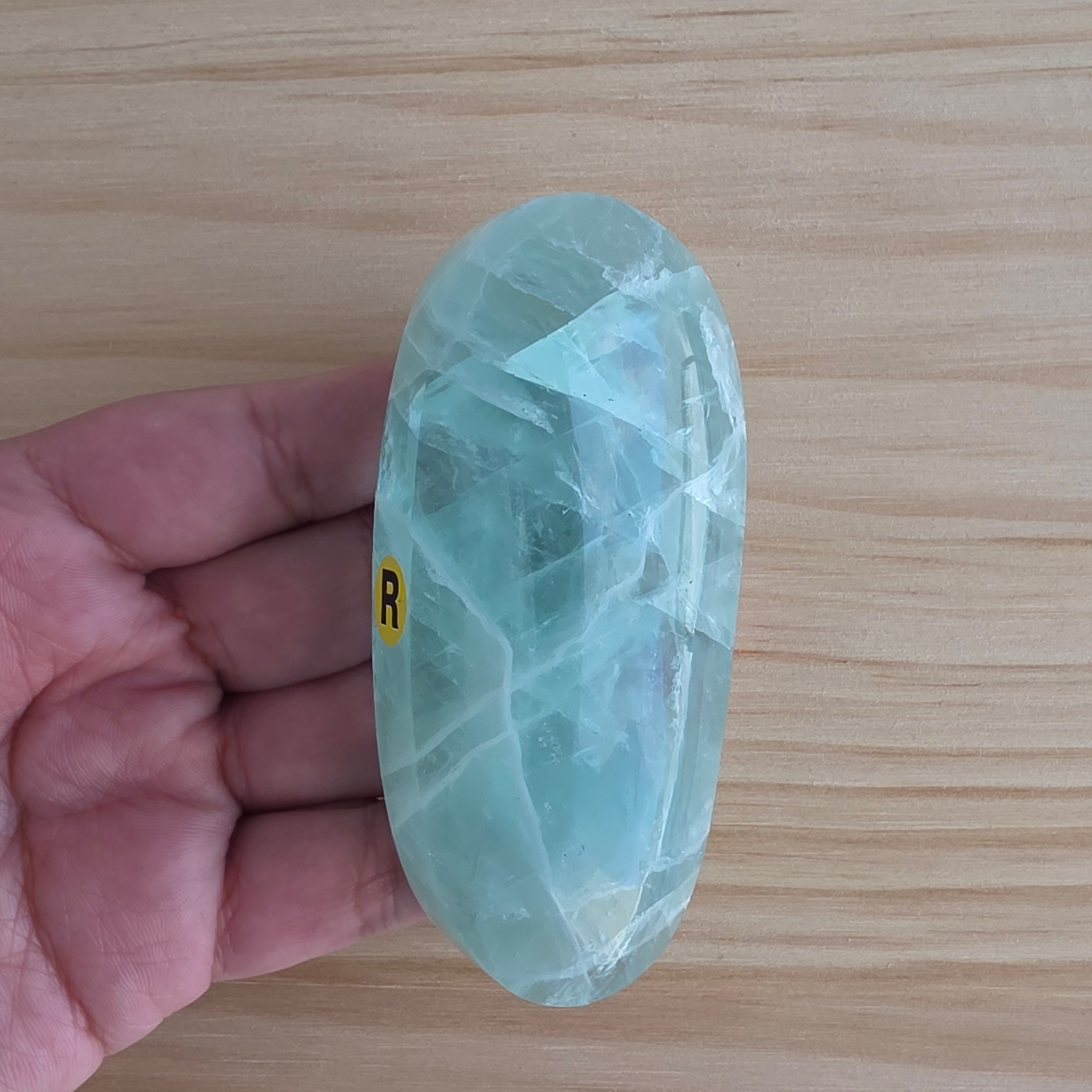 Seafoam Fluorite Palm Stone | Option R