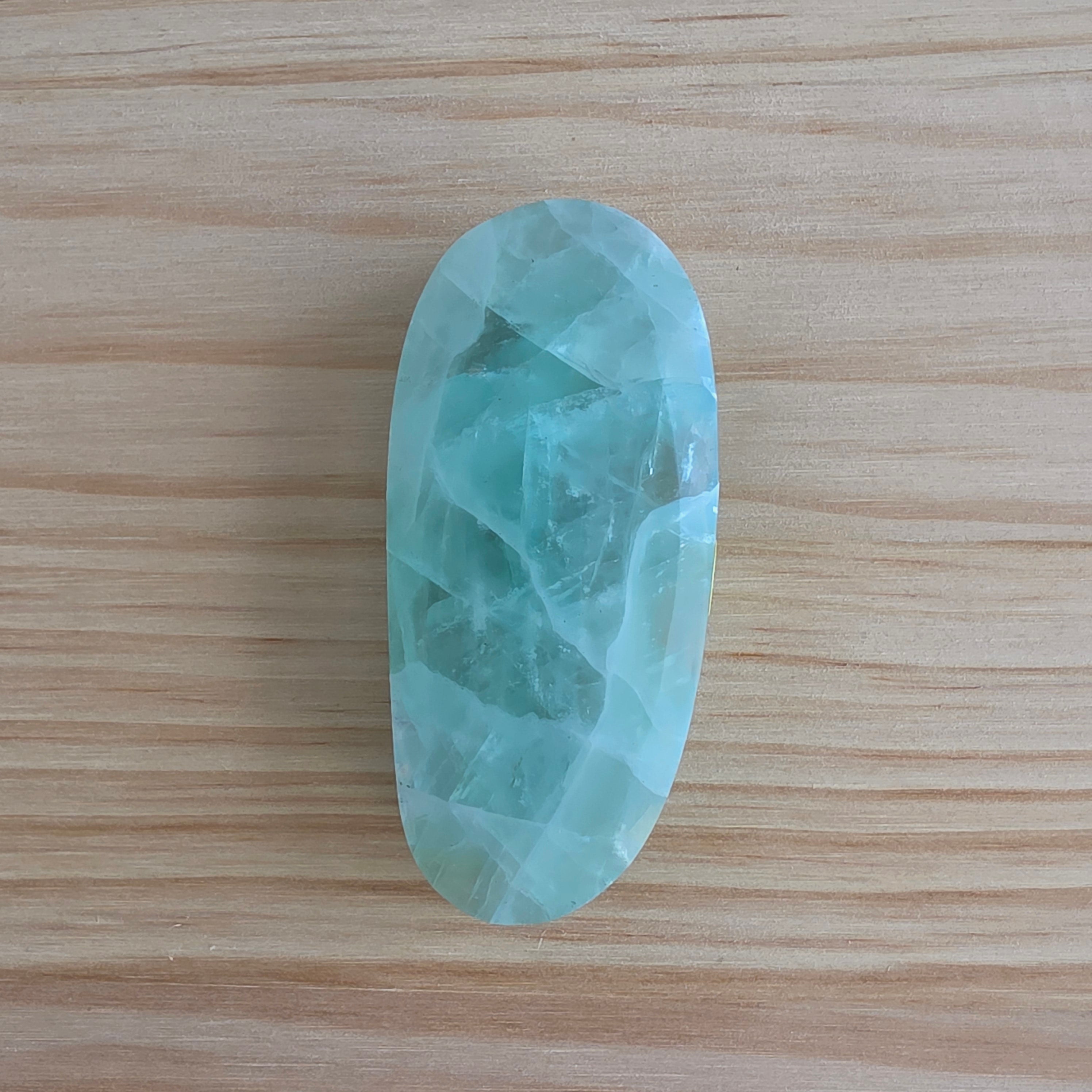Seafoam Fluorite Palm Stone | Option R