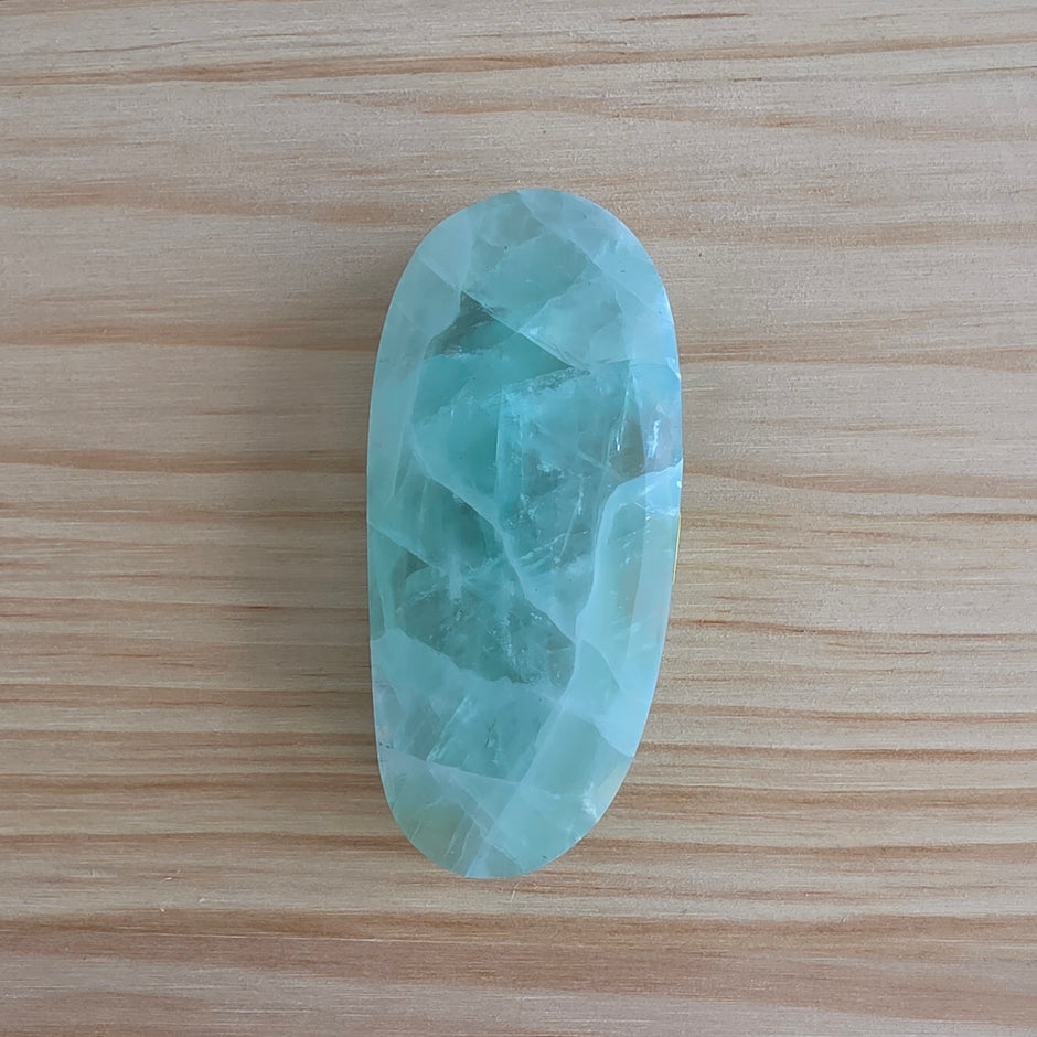 Seafoam Fluorite Palm Stone | Option R
