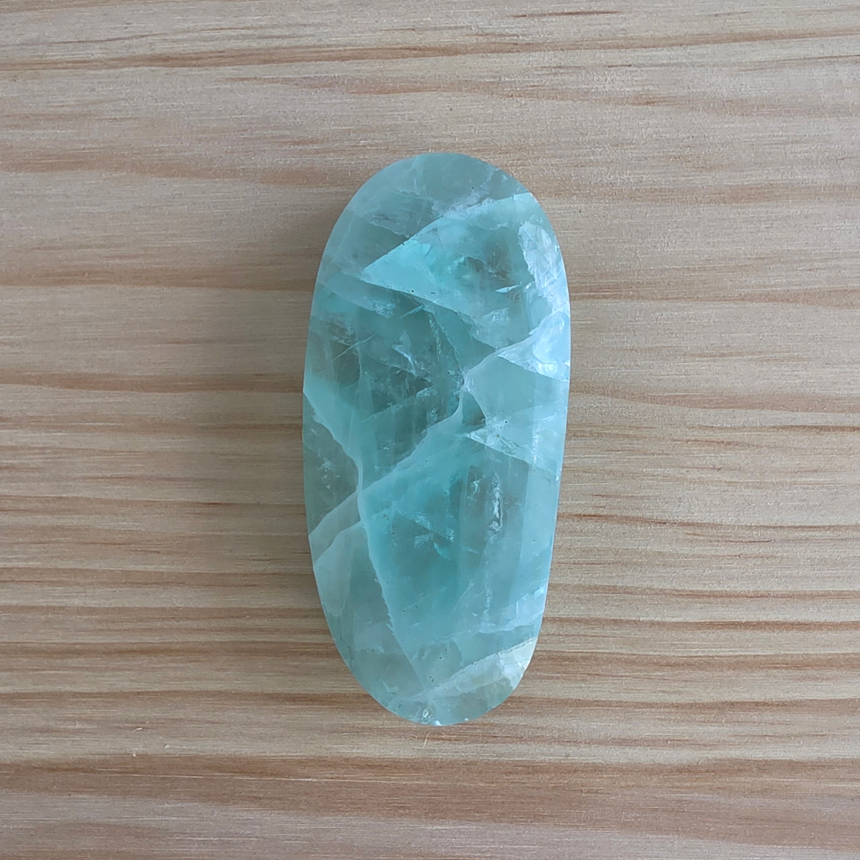 Seafoam Fluorite Palm Stone | Option R