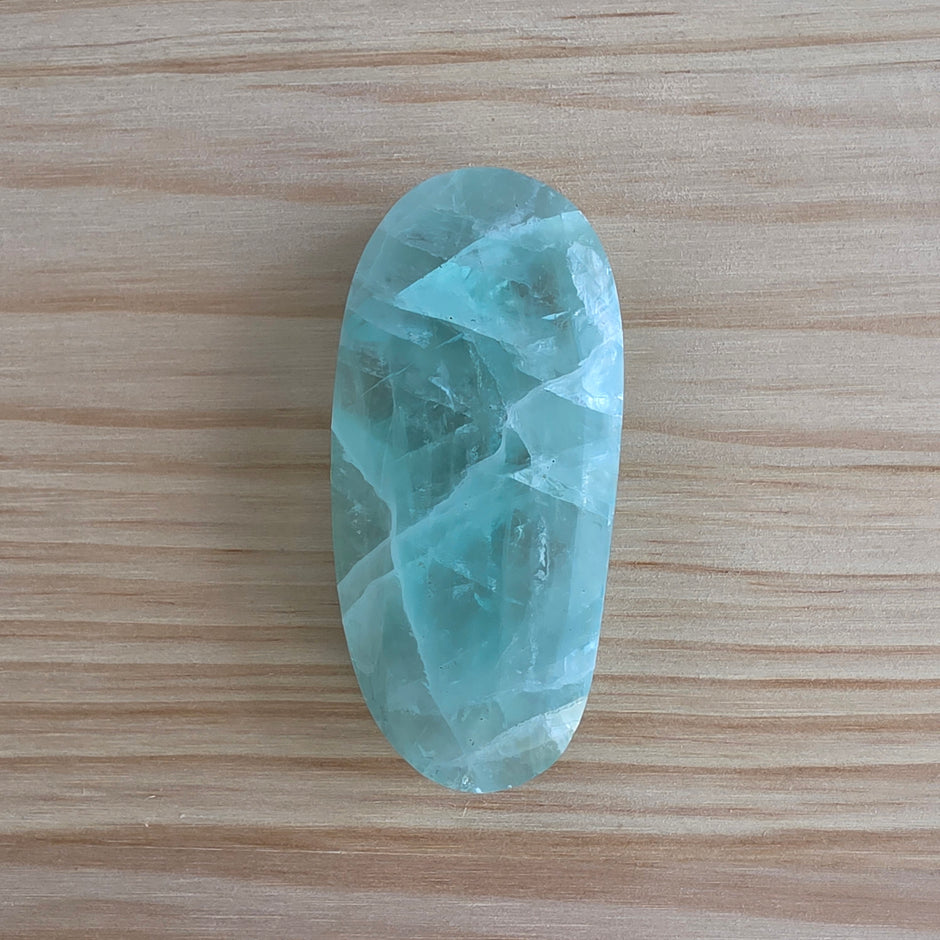 Seafoam Fluorite Palm Stone | Option R
