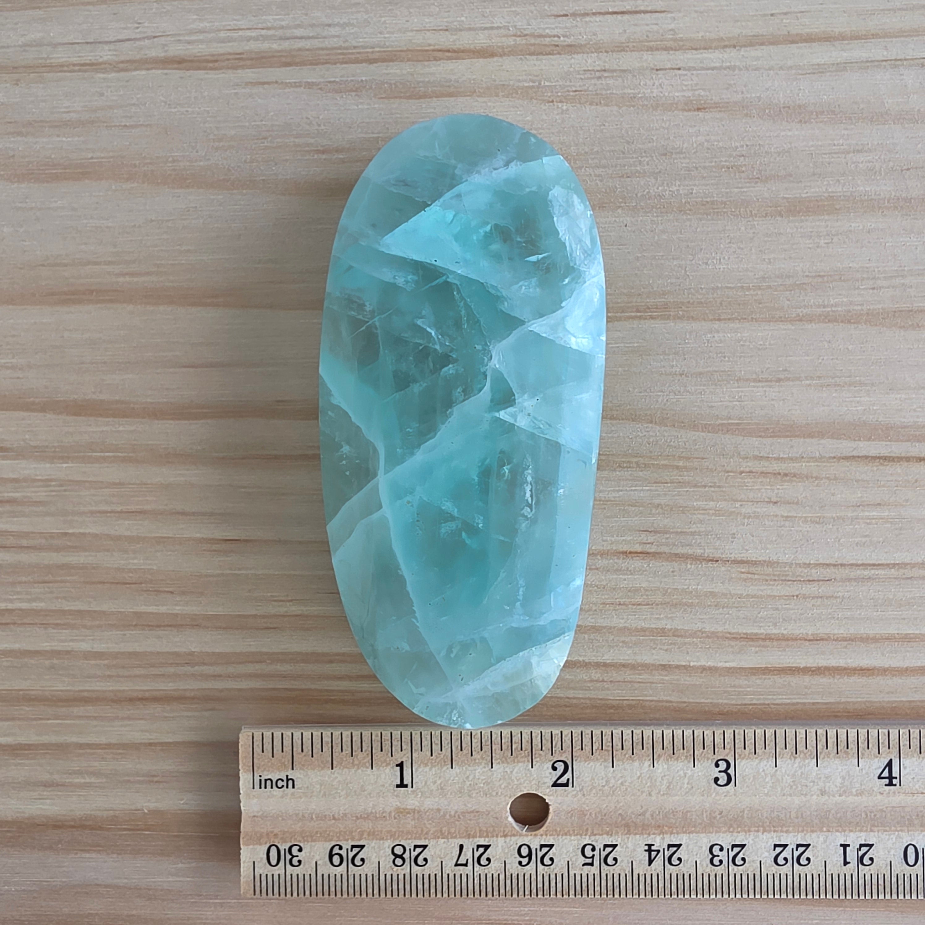 Seafoam Fluorite Palm Stone | Option R